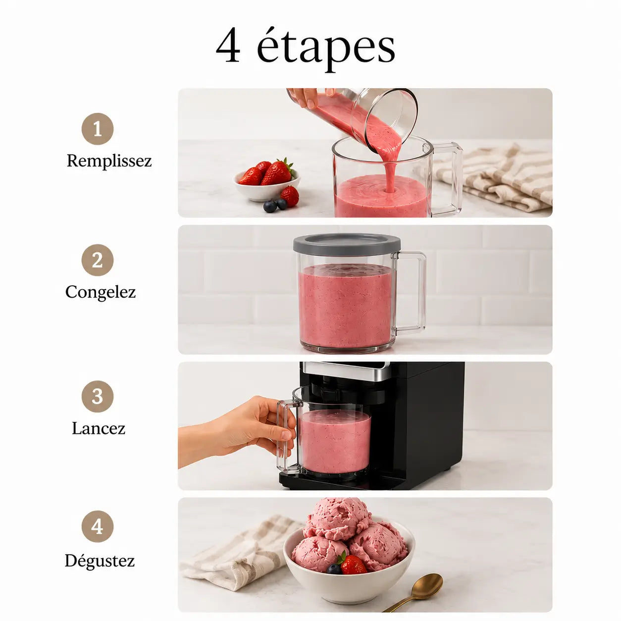 Machine à Crème Glacée Maison 8-en-1 | Glaces, Sorbets, Gelato, Slushies