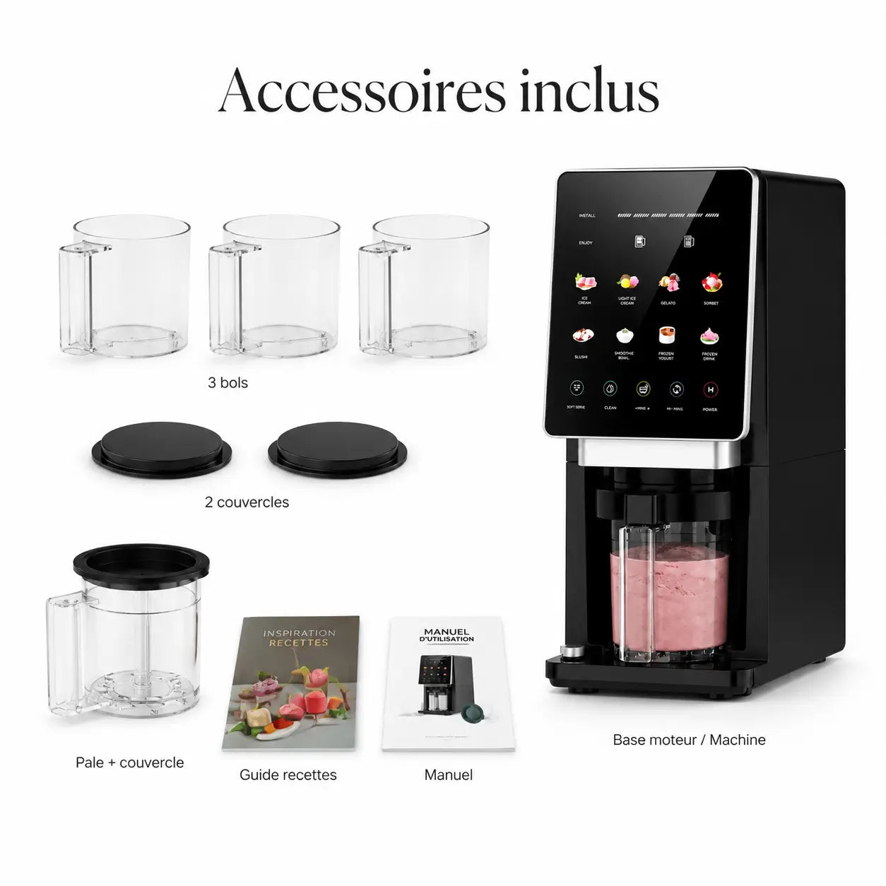 Machine à Crème Glacée Maison 8-en-1 | Glaces, Sorbets, Gelato, Slushies